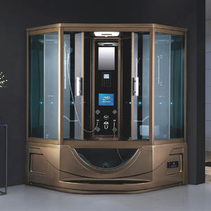 <span class=keywords><strong>Baignoire</strong></span> à vapeur de luxe Dubai Deluxe pour 2 personnes combinée de 6mm d'épaisseur en verre coulissant ouvert avec cadre pour la salle de bain - Product Image 4