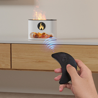 Humidificateur d'air électrique ultrasonique USB 240 ml, diffuseur d'arômes à flamme 7 couleurs avec pierre de sel de l'Himalaya pour huiles essentielles