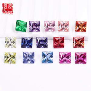 Zafiros Cultivados en Laboratorio, Corte Princesa Cuadrado, Multicolor, Gemas Sueltas para Joyería, Precio de Fábrica al por Mayor, con Certificado AGL - Product Image 1