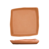 Plato cuadrado de terracota de 21x21 cm para servir platos