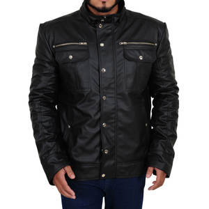 Nueva venta al por mayor en blanco para hombre de cuero de la motocicleta chaqueta de cuero - Product Image 1