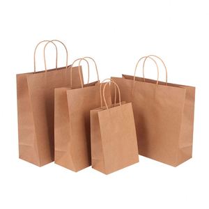 Eco-Friendly Recycled Black Food Takeaway Packaging Craft <b>Paper</b> Bag Gift Shopping Brown Kraft <b>Paper</b> Bag With Handle - Product Image 3