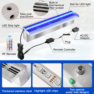 Fournisseur direct d'usine, prix bas, lumière d'aquarium RVB, acier inoxydable, <span class=keywords><strong>piscine</strong></span> portable, cascade, <span class=keywords><strong>fontaine</strong></span> - Product Image 5
