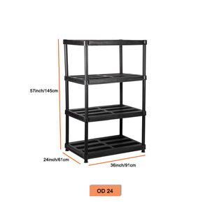Étagère de garage du Rhin-Nord-Westphalie 91x61x145cm, étagère de rangement robuste à quatre niveaux pour atelier et entrepôt - Product Image 2