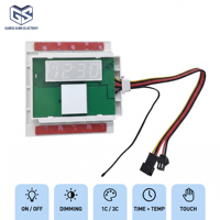 Interrupteur tactile à LED monochrome/tricolore 12V/24V 5A avec affichage de l'heure et de la température, capteur capacitif pour miroir intelligent