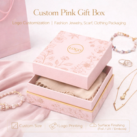 Boîte cadeau rigide rose personnalisée en matériaux recyclés écologiques Fermeture magnétique Logo UV |   Emballage haut de gamme pour bijoux et montres