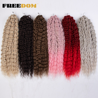 Cheveux synthétiques bouclés 24 pouces, vague d'eau, tresse crochet, fibre haute température, rose blond arc-en-ciel, extensions de tressage, 300g