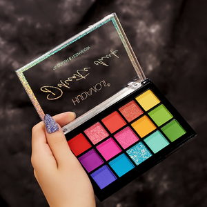 Paleta de sombra de ojos de plástico, paleta de sombra de ojos transparente, brillo de estrellas, mate, brillante, 15 colores, venta al por mayor - Product Image 3