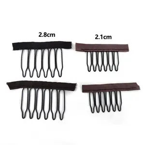 Hot Selling Wholesale Customized 5/6/7 Teeth Stainless Steel Wig Combs Clips For Lace Front Human Hair Extensions Wig Accessory