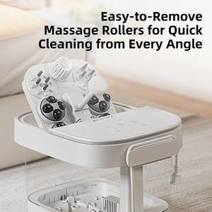 Mesin mandi Spa kaki detoks elektrik portabel dengan gelembung Shiatsu pemijat getar baskom panas <span class=keywords><strong>Footbath</strong></span> KASJ T7 tegangan ganda - Product Image 6