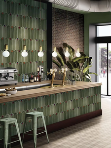 Piastrella in Ceramica con Motivo a Piuma di Pavone 90x300 Design Minimalista Moderno per Cucina e Bar - Product Image 2