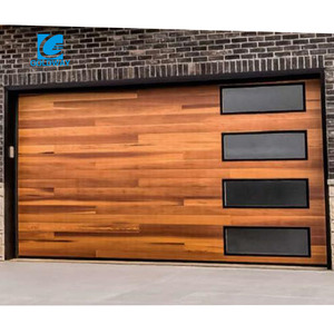 Puerta <span class=keywords><strong>de</strong></span> garaje <span class=keywords><strong>de</strong></span> panel <span class=keywords><strong>de</strong></span> espuma <span class=keywords><strong>de</strong></span> PU con acabado <span class=keywords><strong>de</strong></span> color <span class=keywords><strong>madera</strong></span> <span class=keywords><strong>y</strong></span> acero galvanizado <span class=keywords><strong>de</strong></span> estilo moderno <span class=keywords><strong>para</strong></span> villas estilo abierto rodante con ventanas laterales - Product Image 1