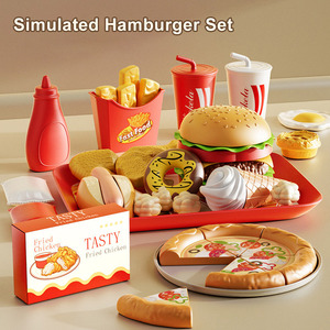 Jouets pour Enfants Cuisine Simulation Fast-Food Pizza Seau Familial Jouets Maisonnette Simuler Accessoires Fast-Food Set de Jeu de Rôle - Product Image 2