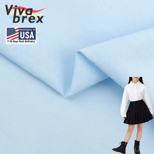 アメリカ製110gsm 100% オーガニックウォッシュコットン生地カスタム織り男の子用プレーン子供用ドレスシャツ用ポプリン - Product Image 1