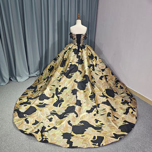 Pour Jancember 6758 Golden Empire Robe De Soirée Luxueux À Lacets Vestido De Festa Perles Naturelles Cristal Appliques pour Les Fêtes - Product Image 4