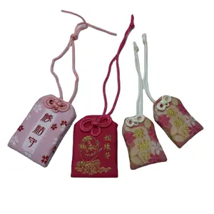 Custom Love Omamori Charm bustina in colore rosa ricamo giapponese amuleto benedizione borsa Lucky Bag Omamori