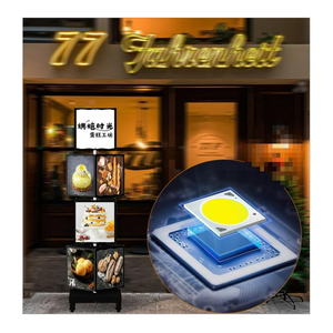 Tùy chỉnh sàn LED quảng cáo ký menu Áp phích Khung hộp ánh sáng vuông 4 mặt xoay hộp đèn với bánh xe - Product Image 4