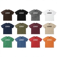 T-shirt grande taille en coton épais délavé 300 g/m² coupe oversize streetwear vintage 100 % coton coupe carrée grande taille