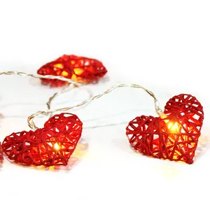 10L warm white LED paper rattan heart fairy lights wedding decoration backdrop wedding decorations for reception and for table