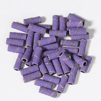 50 pièces/boîte Mini bandes abrasives pour ongles de 3 mm, anneaux colorés, rouleaux de ponçage pour manucure et pédicure, accessoires pour embouts de perceuse à ongles
