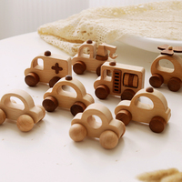 Voiture en bois Montessori pour développer les capacités motrices précoce de la petite enfance, Ambulance, Avion, Mini voiture jouet, Mini véhicule