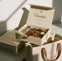 Venta al por mayor personalizado reciclado de calidad superior elegante caja de chocolate para llevar cajas de embalaje para la impresión digital