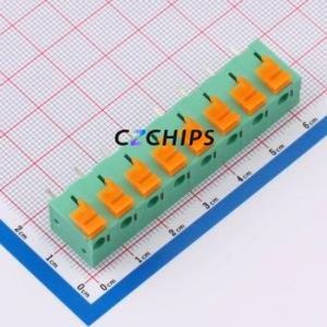 MX142V-7.62-08P-GN01-Cu-A Spring Terminal Block Through hole Component (THT),P=7.62mm Connector 1x8P 7.62mm Green Through Hole - Product Image 1