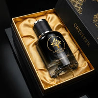 Flacon de parfum en verre cylindrique transparent vide de luxe en gros, 30 ml, 50 ml, 100 ml, avec logo personnalisé, avec diffuseur, boîte prête