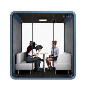 Cheap price 4 seat office pods office soundproof private phone booth soundproof booth portable office meeting pod