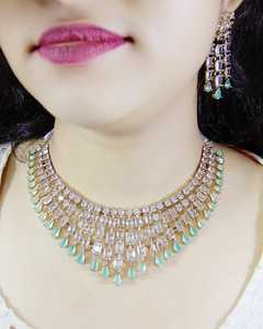 ชุดสร้อยคอป้องกันการเสื่อมเสียของผู้หญิงอินเดียพร้อมต่างหูเข้าคู่และเครื่องประดับ Maang Tika สำหรับงานแต่งงานของขวัญงานหมั้น - Product Image 3