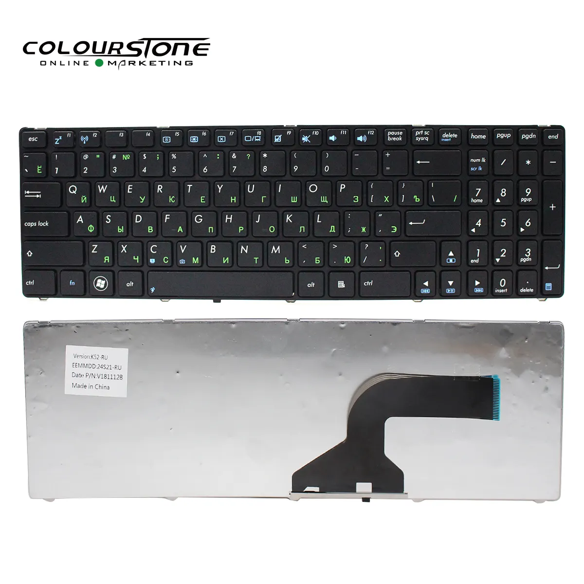 Hot selling assembled laptop parts RU layout laptop keyboard accessories for ASUS G60 K52