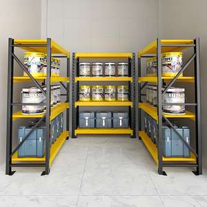 מדף אחסון מתקפל למוסך בעל 4/5 שכבות, מסגרת פלדה בעיצוב חדש, עמיד במיוחד לעומס של 300 ק\"ג, מתאים למחסנים. - Product Image 3