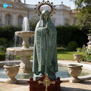 Estatua de Nuestra Señora de Fátima de Mármol Religiosa Hecha a Mano con Diseño Asiático para Villa y Jardín - Product Image 5
