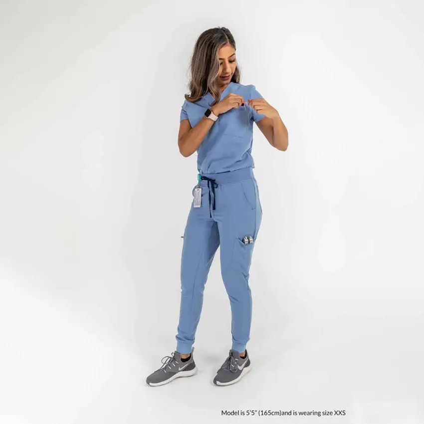 Bestex da donna Scrub da infermiera uniforme blu cielo e rosa Para Mujeres uniformi mediche personalizzate per set di Scrub medici