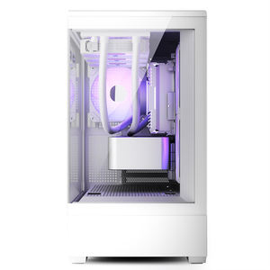 Gabinete de Computadora de <span class=keywords><strong>Torre</strong></span> Media Personalizado de Alta Gama, Escritorio para Computadora M-ATX, Lateral Completamente Transparente, Estilo Pecera, Blanco, <span class=keywords><strong>Sin</strong></span> Soporte, en Existencia - Product Image 3