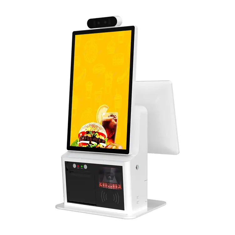 Terminal de pago de quiosco de escritorio de máquina de autoservicio de pedido de pantalla táctil de comida rápida para restaurante