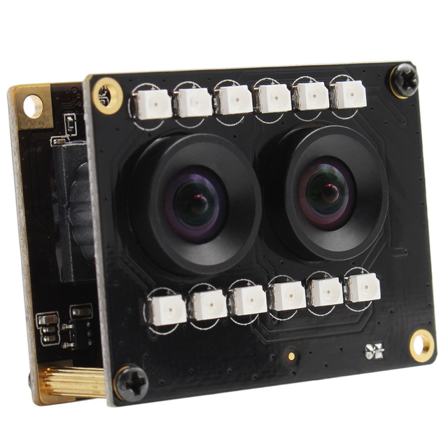 ELP Full HD 1080P 3D Stereo VR HD Night Vision Dual Output RGB+BW USB Camera for Face Recognition & Biological Detection