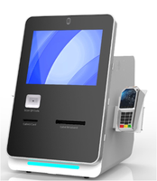 Check-In Layanan Mandiri Hotel dalam ruangan layar sentuh dengan Dispenser kartu RFID dan pemindai paspor kios fungsi SDK