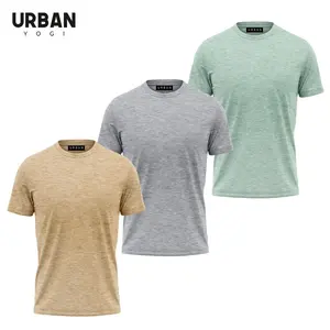 Pastel tonları 200 GSM boş toptan T-Shirt Tri karışımı forması performans kumaş erkekler T gömlek düz renk pamuk T Shirt rahat