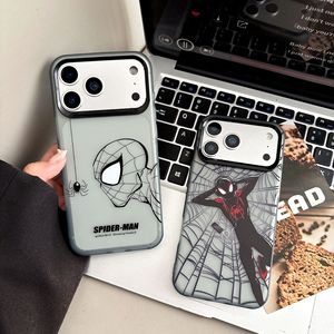 NOUVEAU Coque de téléphone en TPU anti-traces de doigts électroplaqué, design super-héros, pour iPhone 17 <span class=keywords><strong>Pro</strong></span> Max 16/15, thème Spider-Man dessin animé - Product Image 4