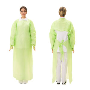 Disposable CPE Gown <b>Plastic</b> Isolation Gown Open-Back Neck for Food Processing - Product Image 6
