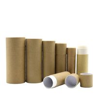 Emballage biodégradable, étiquette privée, boîte de baume à lèvres en kraft de 10 ml, tube en papier pour déodorant, baume à lèvres, tube à pousser