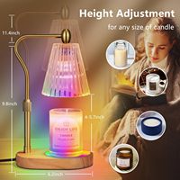 Lámpara calentadora de velas de metal de altura ajustable con temporizador de modo RGB Dimmer Nuevo diseño Cambio de LED de 8 colores