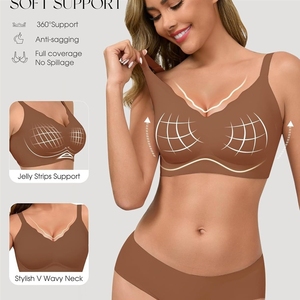 Soutien-gorge sans fil pour femme, sans couture, couvrant entièrement la poitrine, confort quotidien, style T-shirt avec maintien - Product Image 2