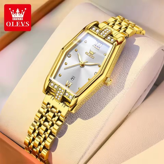 OLEVS 3699 Elegant and Dynamic Quartz Women's Wrist Watch Femme Stainless Steel Luminous Hands Waterproof Watches for Ladies