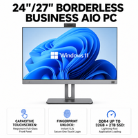 Ultra İnce Hepsi Bir Arada Bilgisayar 24 27 İnç FHD 1920x1080 Dokunmatik Ekran Intel Core I3 I5 I7 DDR4 SSD Bluetooth WiFi Ev ve Ofis İçin