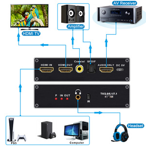 Convertisseur HDTV 4K 120Hz en aluminium pour HDMI 2.1 Adaptateur coaxial optique SPDIF Toslink <span class=keywords><strong>Extracteur</strong></span> <span class=keywords><strong>audio</strong></span> 7.1CH <span class=keywords><strong>Audio</strong></span> vidéo 8K - Product Image 5