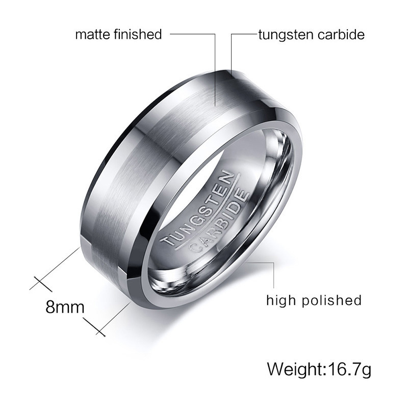Stainless Steel CTR Ring – Choose The Right Cut-Out Wedding Band, Matte Finish, Sizes 5-14