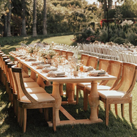 Tables de salle à manger rectangulaires en bois de style campagnard haut de gamme pour les mariages, les événements et les fêtes