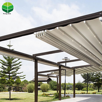 Auvent extérieur en aluminium double rétractable imperméable à l'eau PVC Pergola auvent rétractable Support mural ou support de plafond